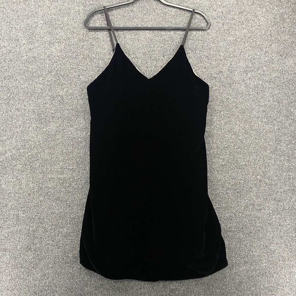 Alice + Olivia Dress Womens 8 Silk Black Velvet Slip Evening Cocktail Old‎ Money